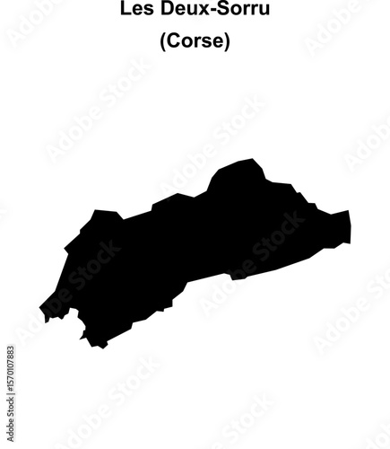 Les Deux-Sorru (Corse) blank outline map