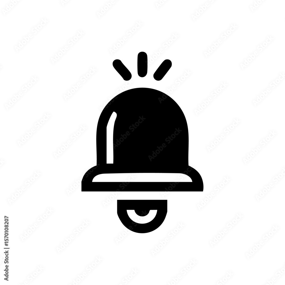 Fototapeta premium Notification bell icon with upward signal lines – representing alerts, updates, or new messages.