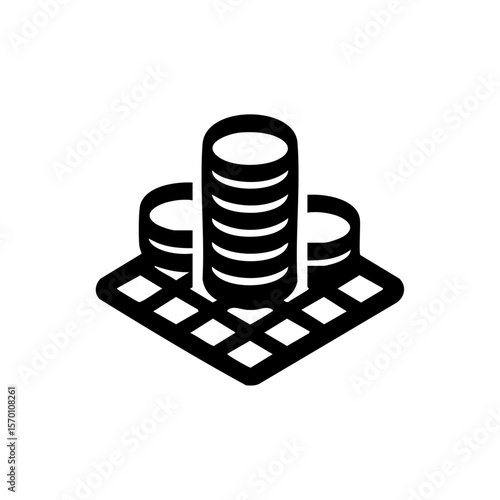 Stacks of coins on a checkerboard surface, representing investment, financial planning, or asset growth.

