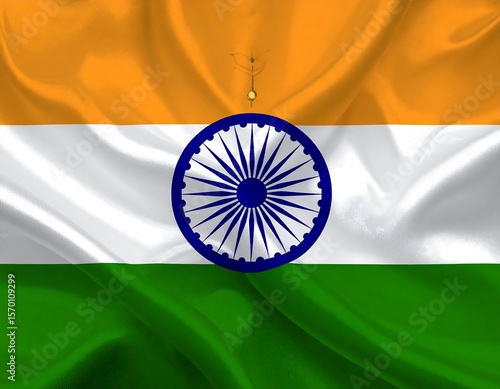 Indian flag draped