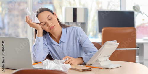 Stressed secretary with cru...