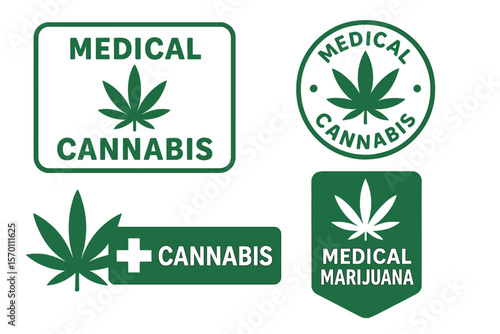 Template for a medical cannabis marijuana sign or label in vector format is available