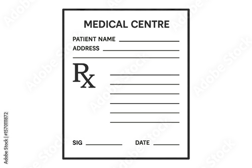 Medical prescription template with regular form