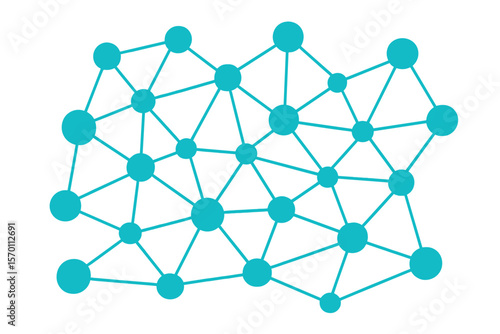 The concept of neural networks involves connected cells linked together, representing a high-tech process set against an abstract vector background
