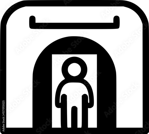 Emergency Exit Sign Running Man Outline Icon