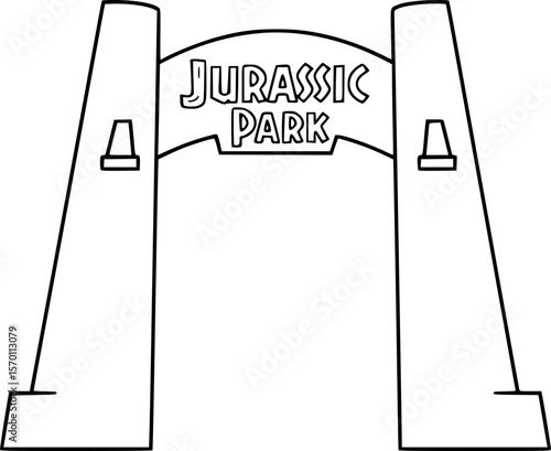 Jurassic Park Gate Outline Icon