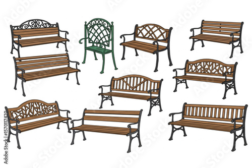 Charming collection of park benches presents ten unique designs for urban spaces or idyllic garden concepts.