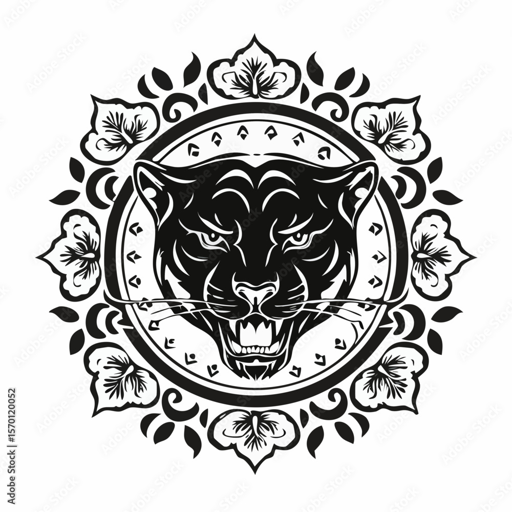 Fototapeta premium Stylized Panther Logo design vector isolated on white background.