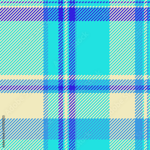 Vibrant turquoise and cream plaid pattern. Perfect for textile design, fashion, websites, or packaging.  This cheerful, summery design evokes feelings of freshness and optimism.