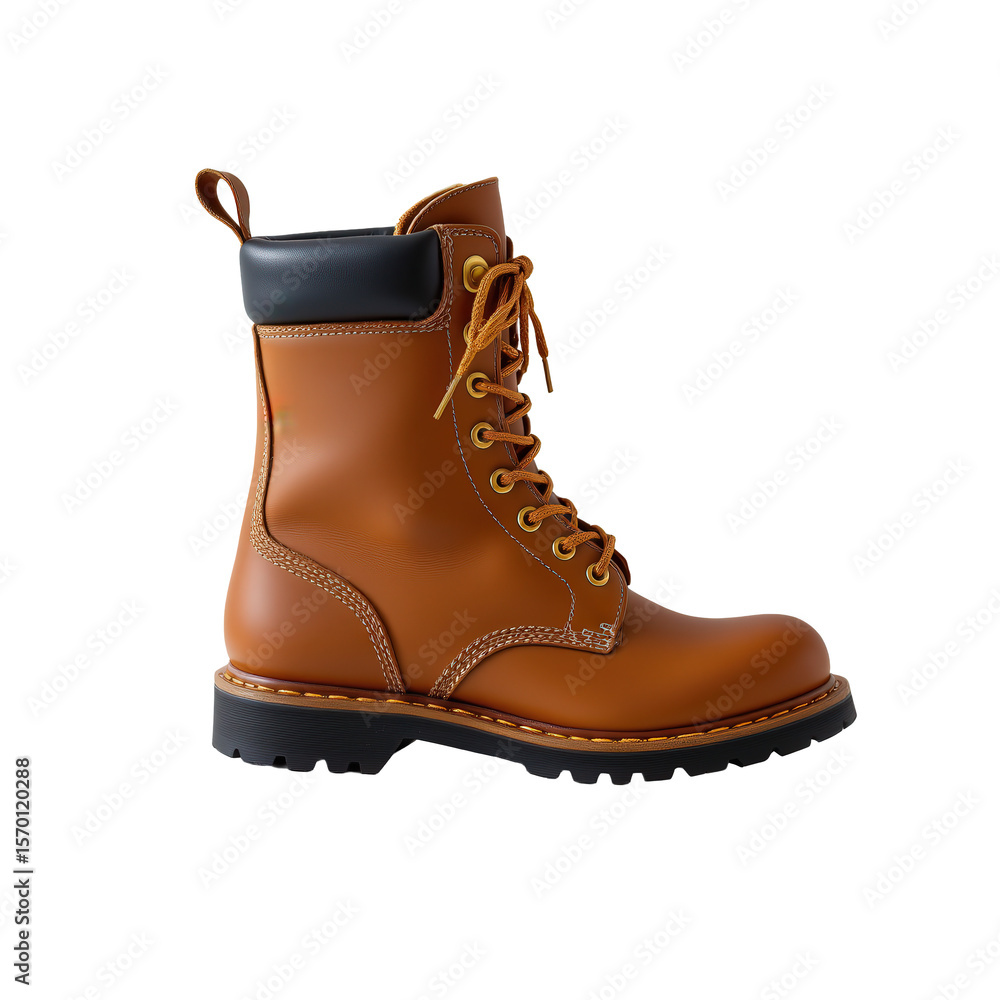 Stylish Brown Leather Lace-Up Boot with Thick Sole Perfect for Fashion and Outdoor Activities Stylish Brown Leather Lace-Up Boot with Thick Sole Perfect for Fashion and Outdoor Activities