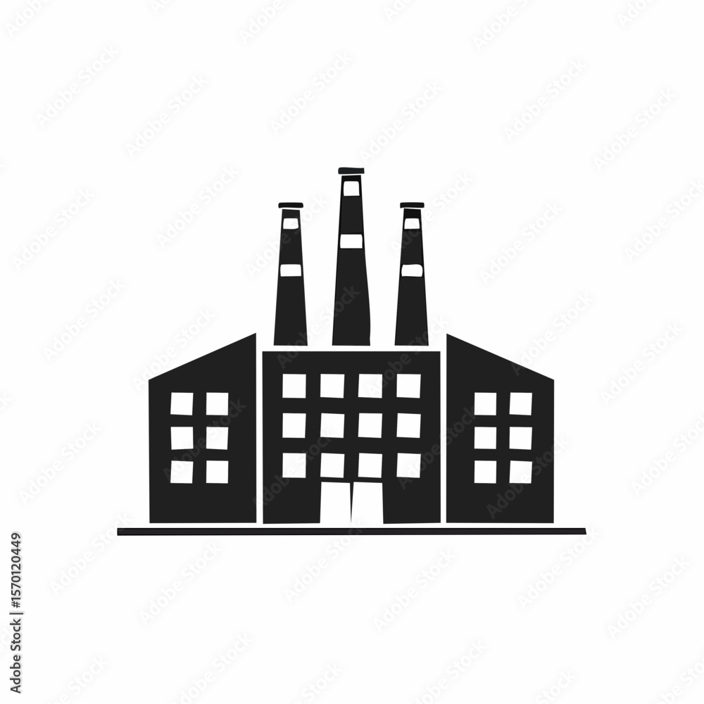Fototapeta premium Minimalist factory building logo design vector isolated on white background.