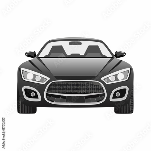 Sports Car Front Stock Image Vectors and Vector Art isolated on white background.