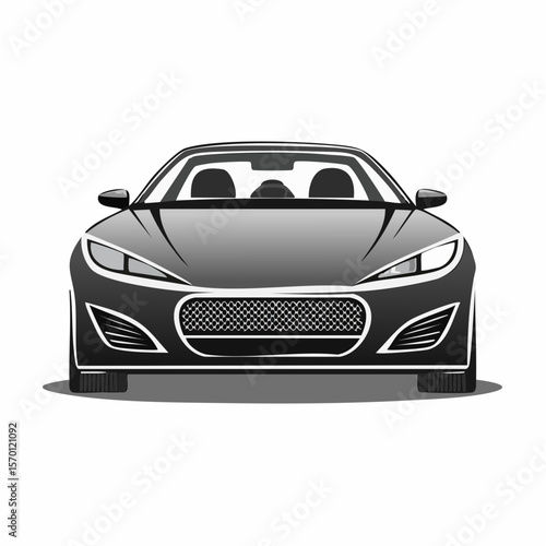 Sports Car Front Stock Image Vectors and Vector Art isolated on white background.