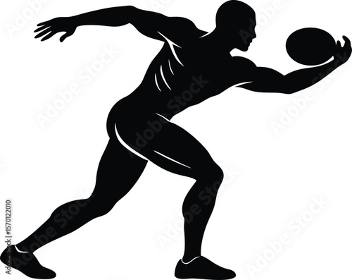 Discus Thrower Motion Silhouette | Track and Field Action Silhouette