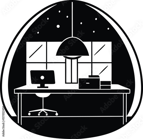 Incubator Workspace Silhouette | Startup Hub Silhouette