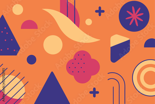 Doodle Style Pattern of Repeating Shapes