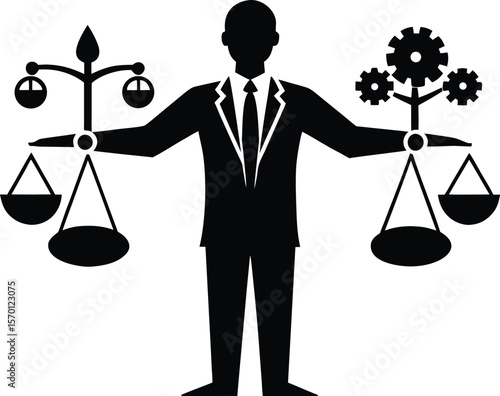 Risk Taking Decision Maker Silhouette | Bold Business Move Silhouette