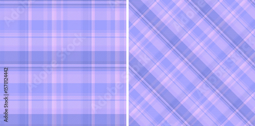 Two pastel plaid patterns, one classic and one diagonal. Textile texture design element, usable for backgrounds, banners, or apparel design.