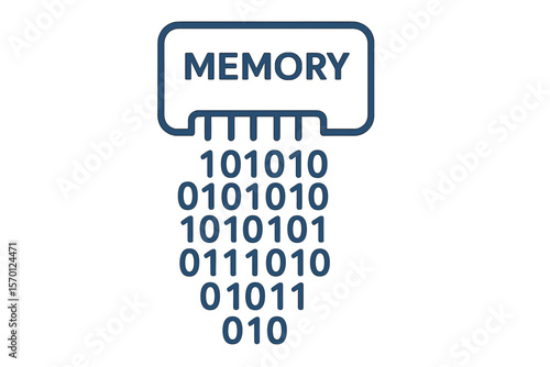Representation of a data or memory leak, depicted as random binary information