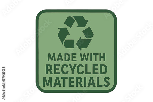 Eco friendly packaging vector symbol made with recycled materials label