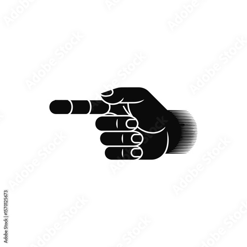 An authoritative hand gesture pointing towards new opportunities or the next level flat vector on
