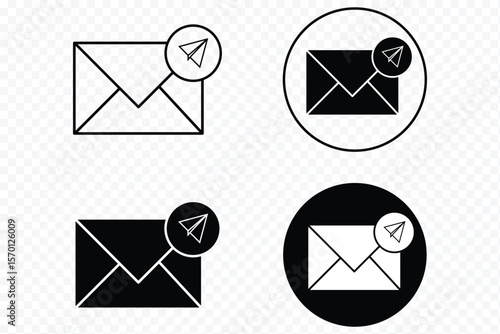 Email send message icon vector set isolated on transparent background. Speed delivery symbol. Email icon. E-mail icon, Message send icon on transparent background eps 10