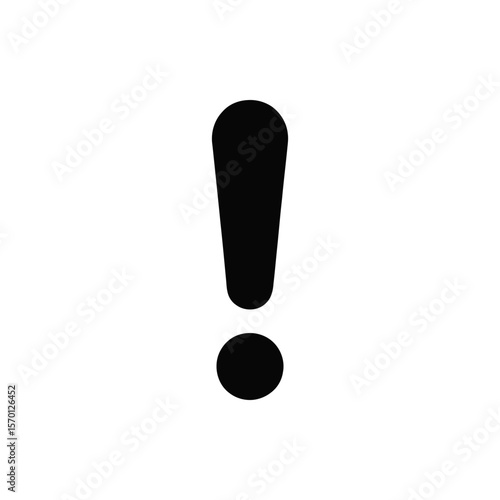 A stark exclamation point symbolizing urgent attention and importance in bold black against a bright