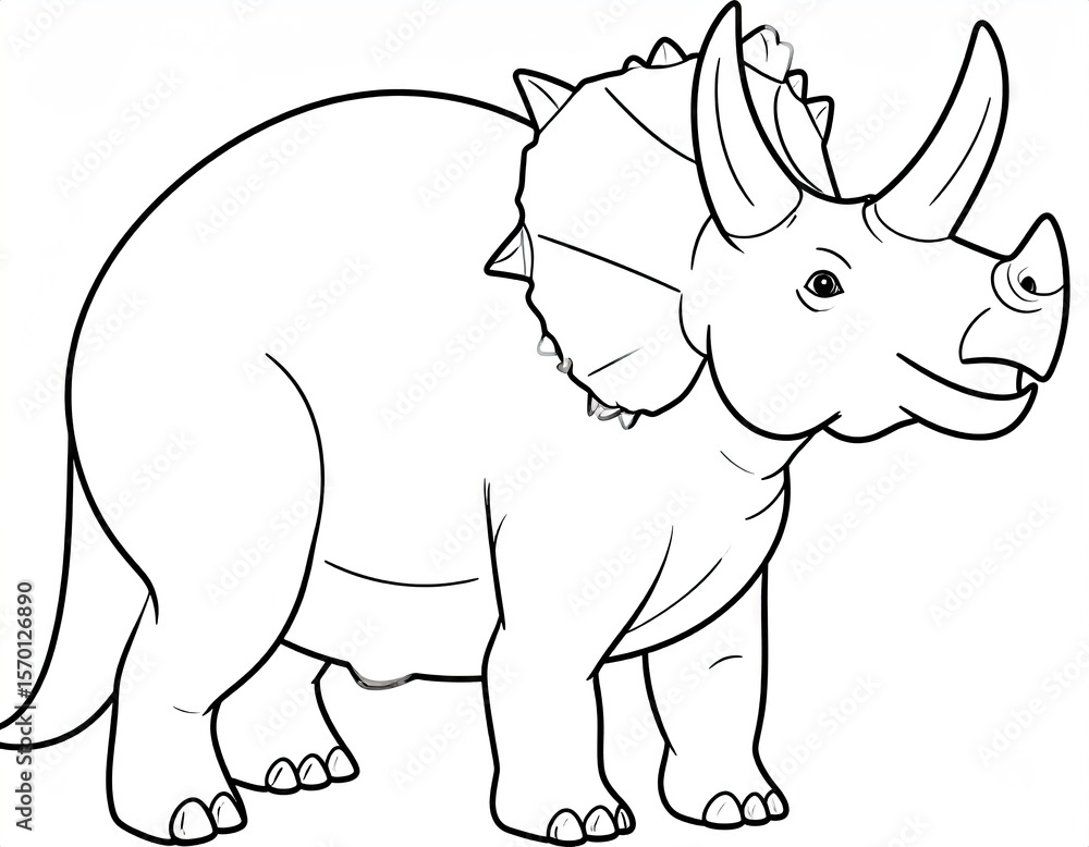 Fototapeta premium Black and white dinosaur illustration