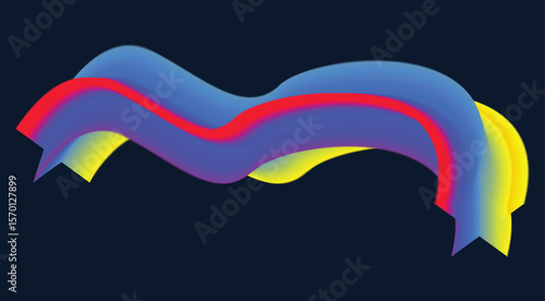 Blend 3D Fluid Flowing Gradient Multicolor Background Abstract Design Art Vector Illustration
