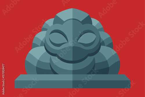 Close Up of Textured Stone Sculpture