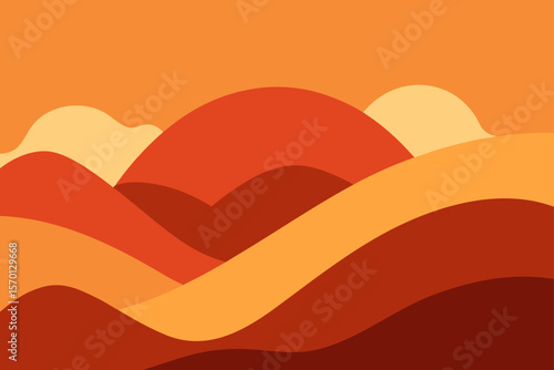 Warm Toned Abstract Hills for Sleep Space Decor