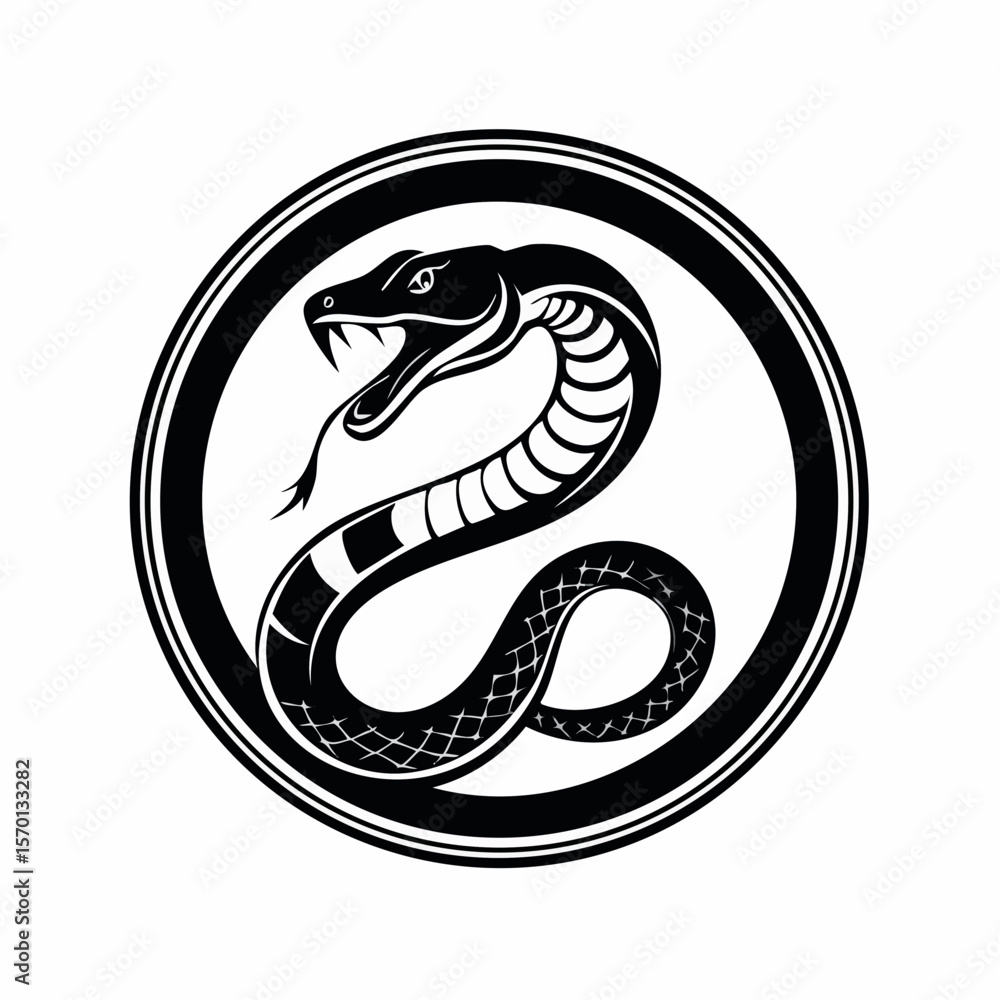 Obraz premium Creative Black Mamba Icon Logo Stock Vector isolated on white background.