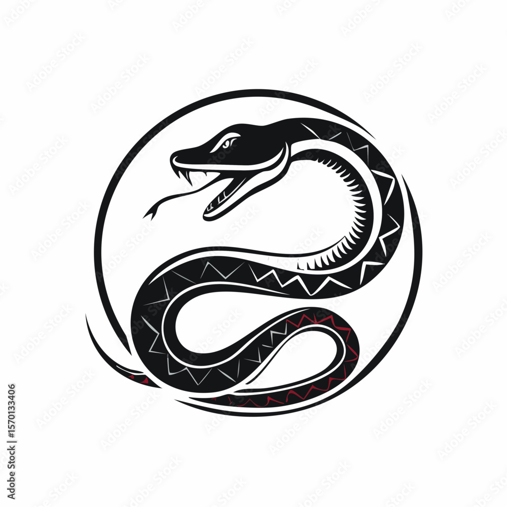Obraz premium Mamba snake logo design template illustration on white background.