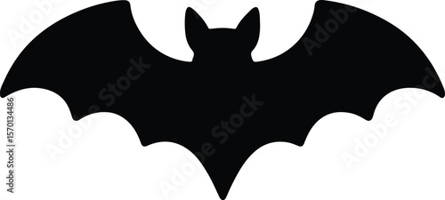 Silhouette bat flying isolated on white background Vector illustration