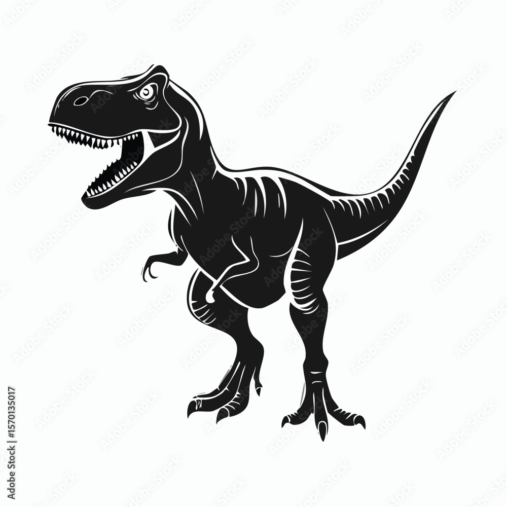 Fototapeta premium Tyrannosaurus Rex Vector. Black and white Tyrannosaurus Rex Vector.