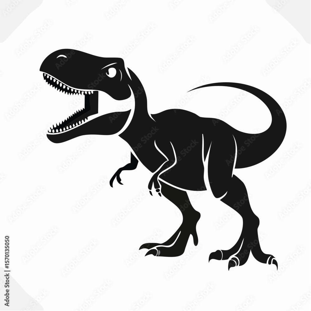 Fototapeta premium Tyrannosaurus Rex Vector. Black and white Tyrannosaurus Rex Vector.
