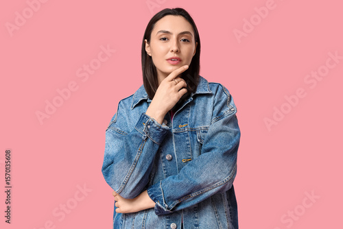 Beautiful young woman in st...