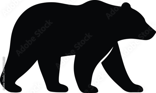 Silhouette brown bear walking wildlife animal predatory mammal Vector illustration