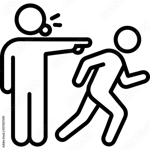 Coach directing player outline icon vector
