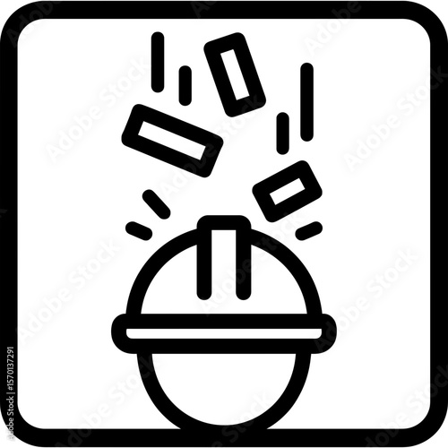 Falling objects hazard outline icon vector
