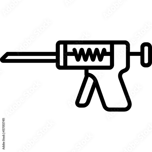 Medical biopsy needle outline icon vector