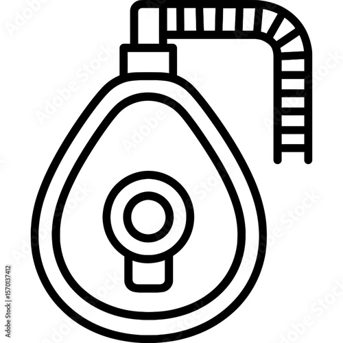 Anesthesia mask outline icon vector