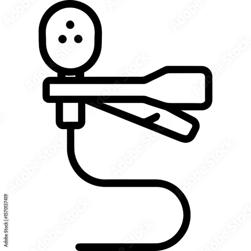 Lavalier microphone outline icon vector