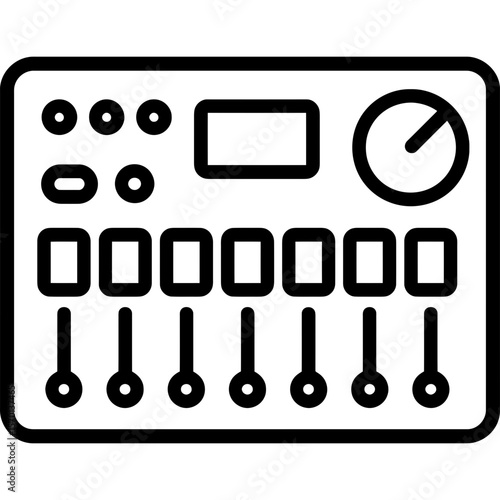 Hardware music sequencer outline icon vector