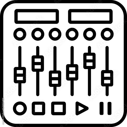 Control surface fader bank outline icon vector