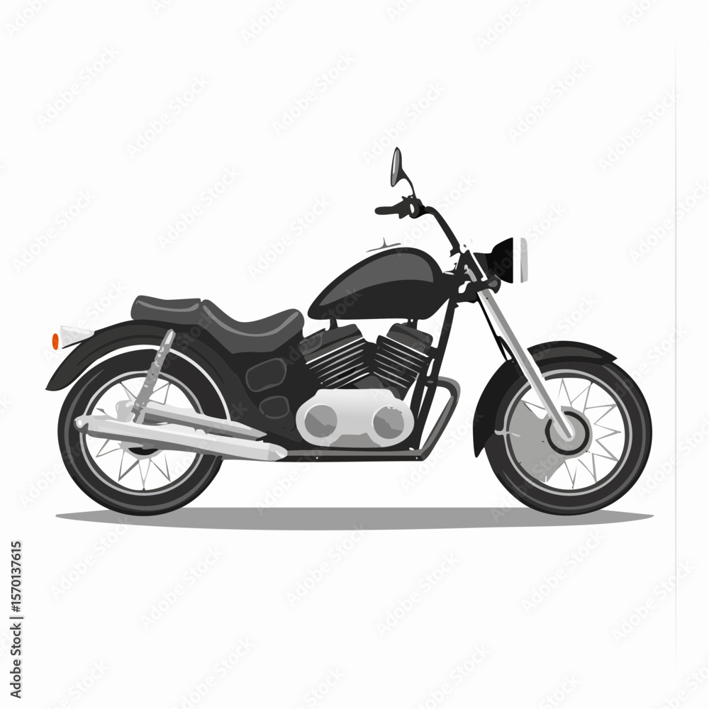 Fototapeta premium Motorcycle Vector Images. Cruiser motorcycle Stock Vector Images