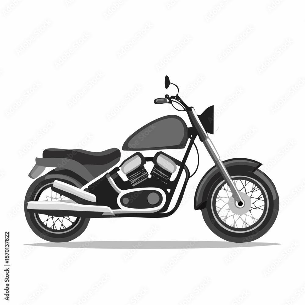 Fototapeta premium Motorcycle Vector Images. Cruiser motorcycle Stock Vector Images