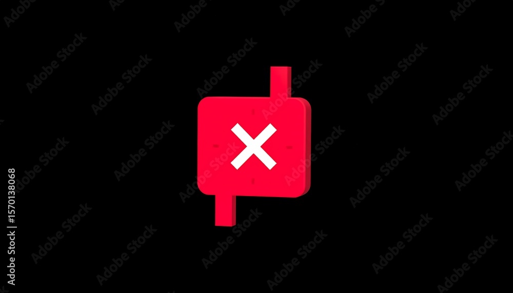 Obraz premium Red square with a white cross