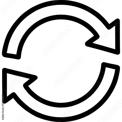 Syncing indicator outline icon vector