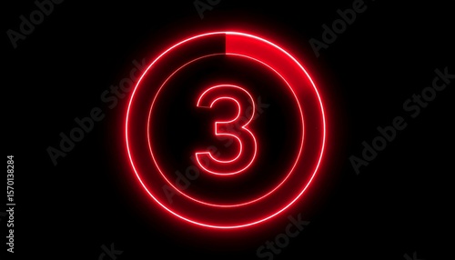 Red Neon Countdown Timer